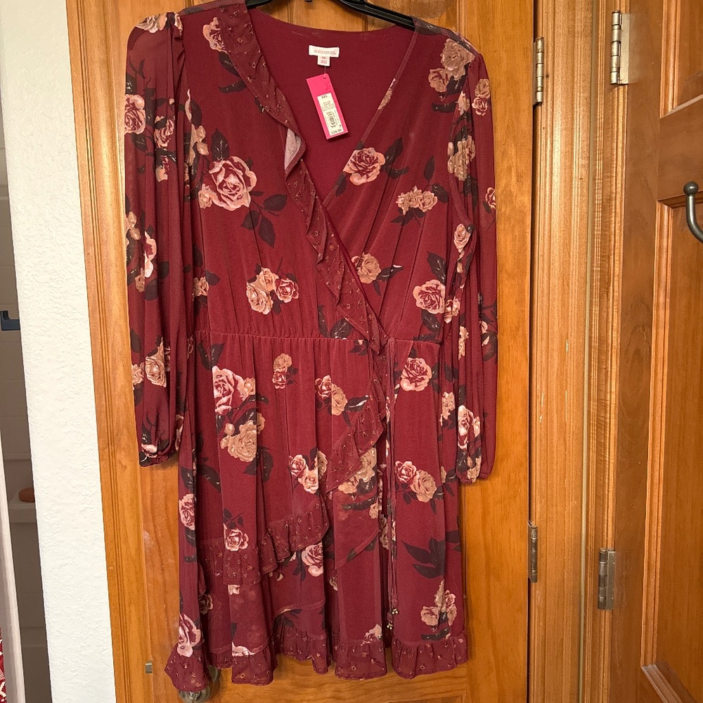 Red flower dress